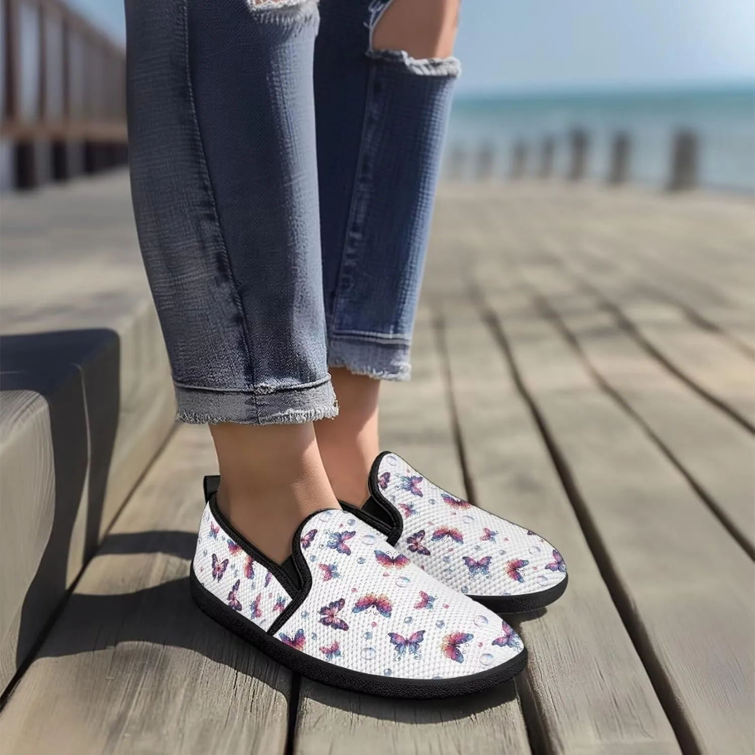 Casual Shoes for Women Comfort Low top Loafer Slip-On Ladies Soft Travel Shoes Lightweight Flats Classic Walking Shoes SizeUS 6-11