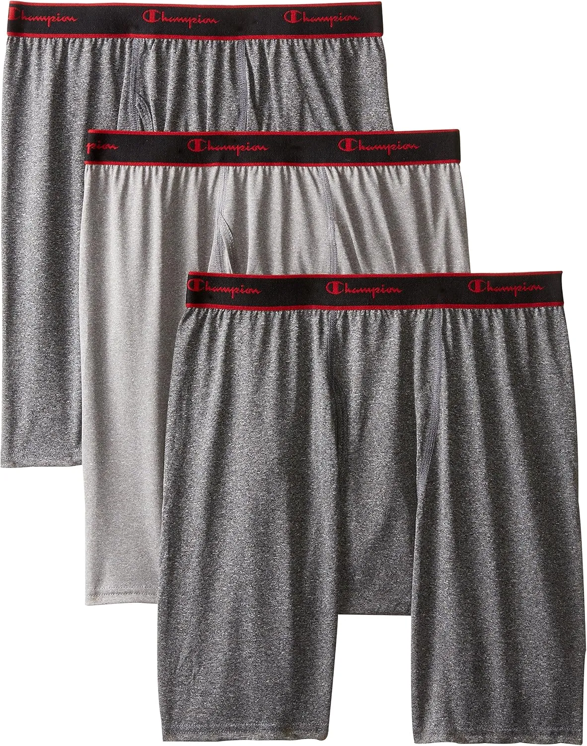 Champion Men's Cotton Moisture-Wicking Performance Stretch Boxer Briefs, 3-Pack