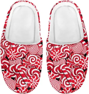 Christmas Kids Fuzzy Warm House Slippers for Girls Non Slip Rubber Sole Home Slippers for Toddlers Size 9-15