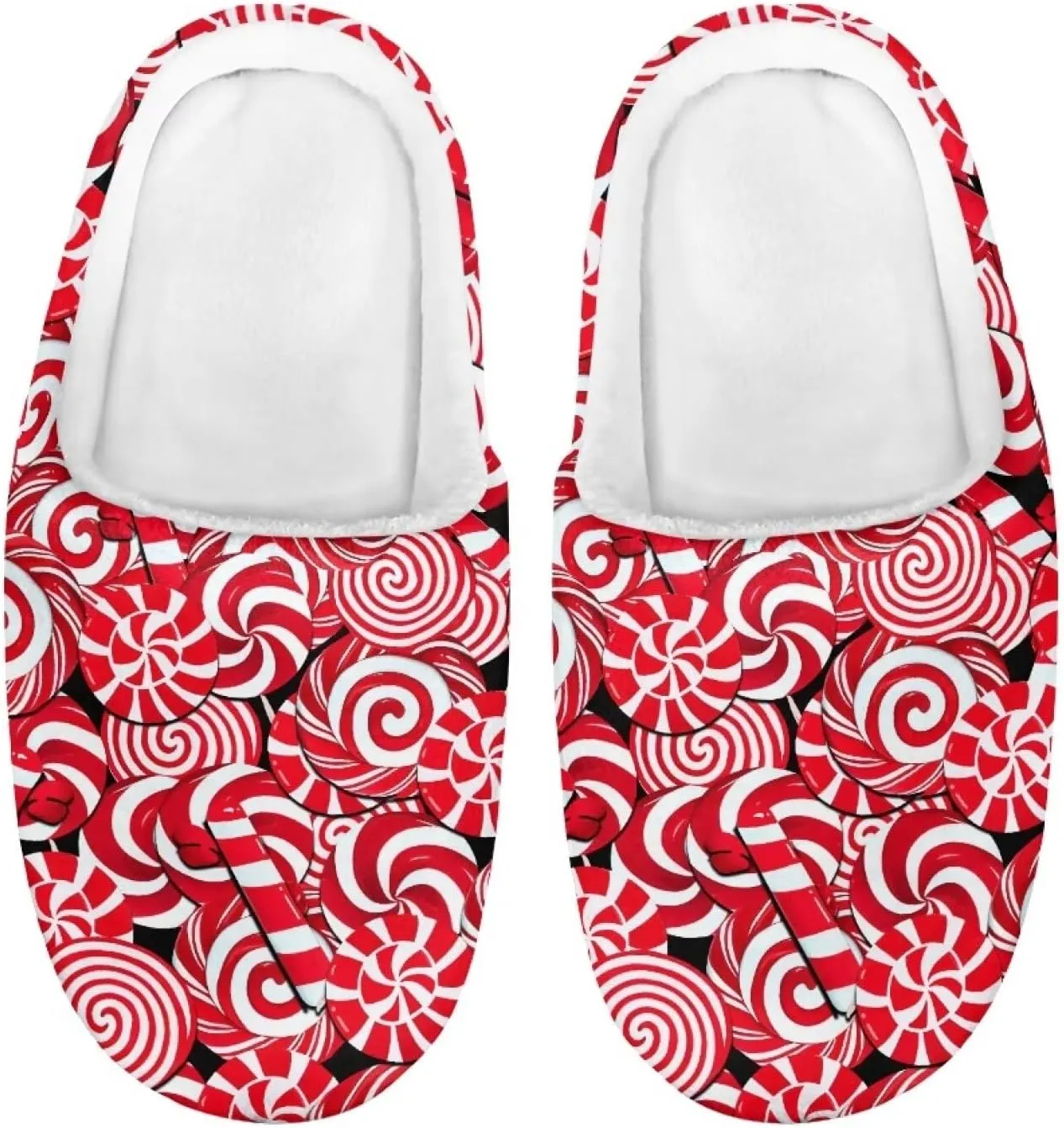 Christmas Kids Fuzzy Warm House Slippers for Girls Non Slip Rubber Sole Home Slippers for Toddlers Size 9-15
