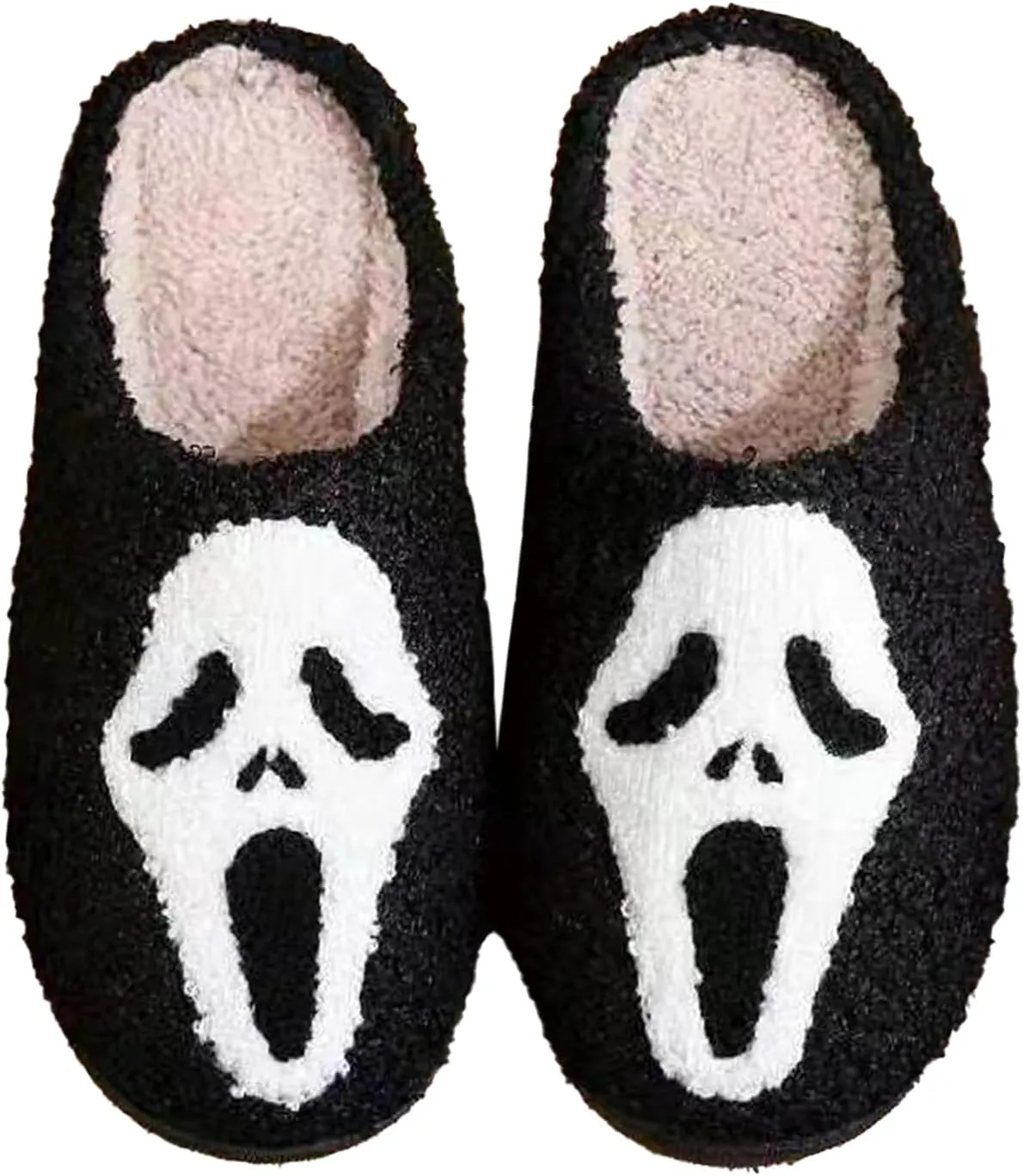 Christmas Slippers Reindeer Slippers for Women and Men Holiday Halloween Slippers Indoor Bedroom Fluffy Warm Fleece Slippers Winter Soft Cozy Home Non-Slip Soft Plush Slip-on Wool Lined House Shoes