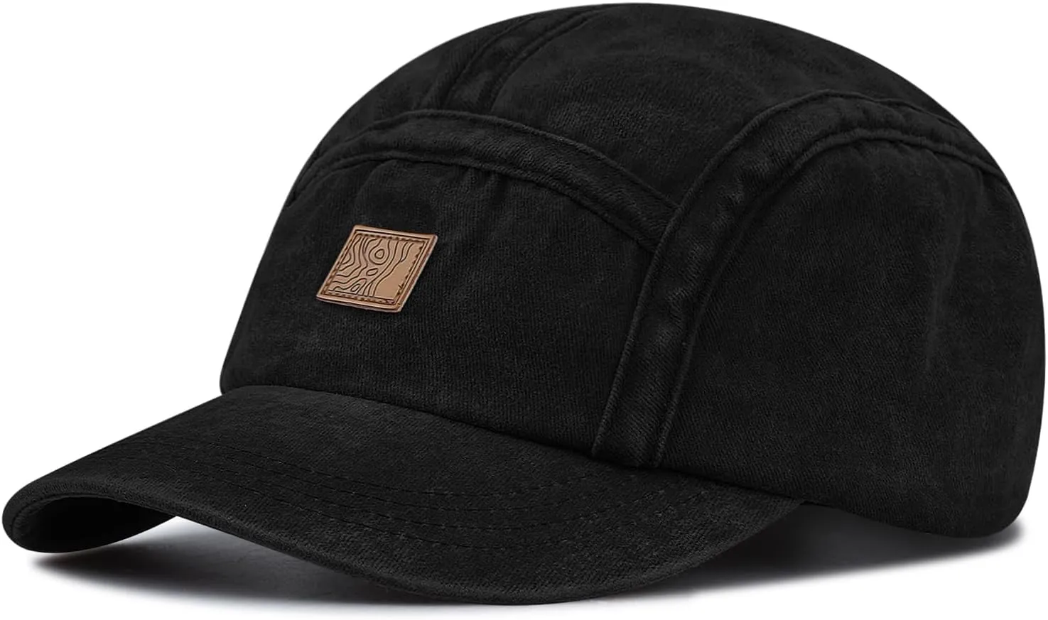 Clakllie 5 Panel Flat Brim Baseball Cap - Washed Cotton, Vintage Dad Hat for Men & Women Street Style Trucker Cap Hip Hop Hat
