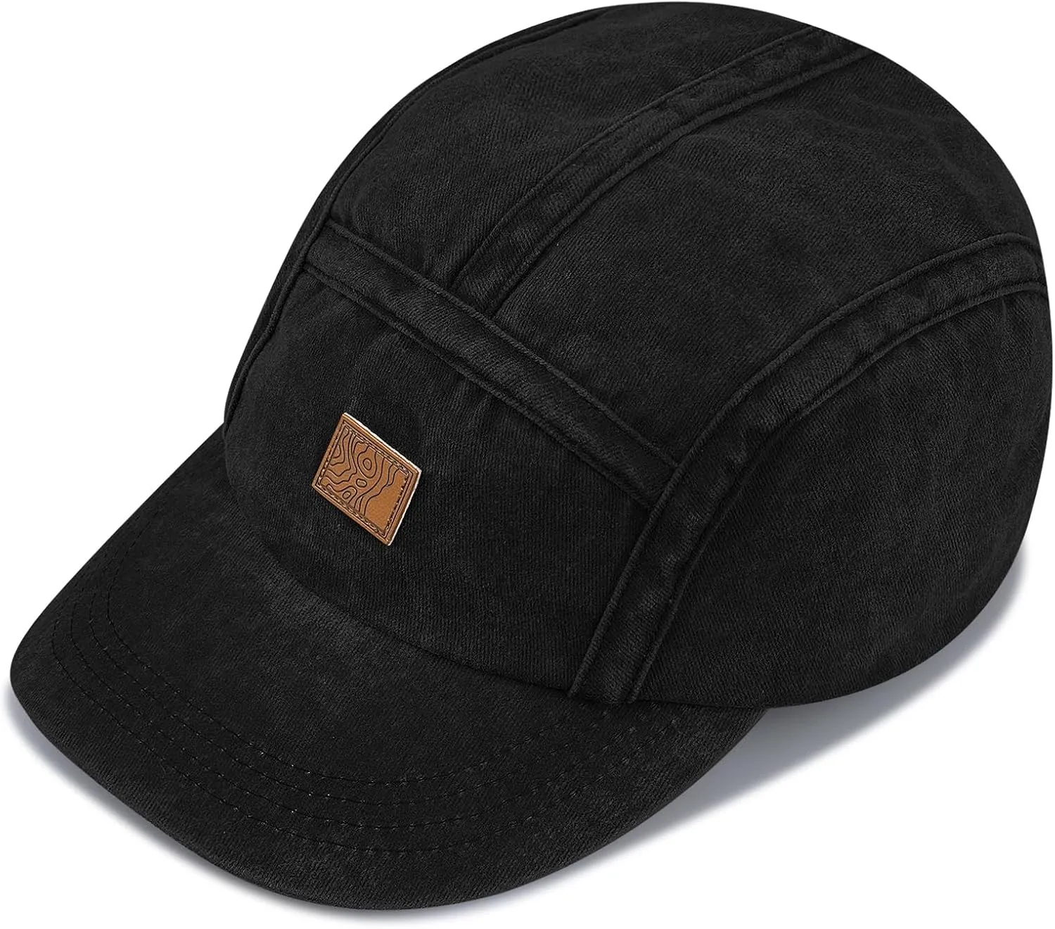 Clakllie 5 Panel Flat Brim Baseball Cap - Washed Cotton, Vintage Dad Hat for Men & Women Street Style Trucker Cap Hip Hop Hat