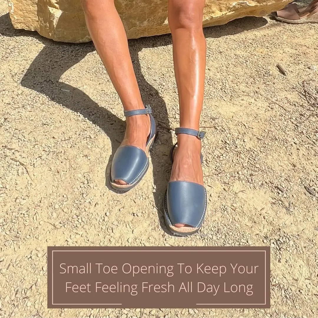Classic Ankle Strap Sandals for Women – Dressy Soft Leather Sandals with Removable Ankle Strap, Casual Women’s Flat Sandals