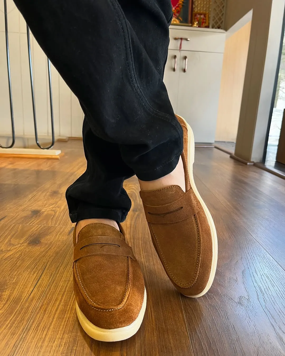 Classic Camel Suede Loafers for Modern Living