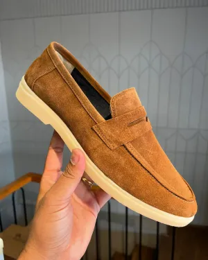 Classic Camel Suede Loafers for Modern Living