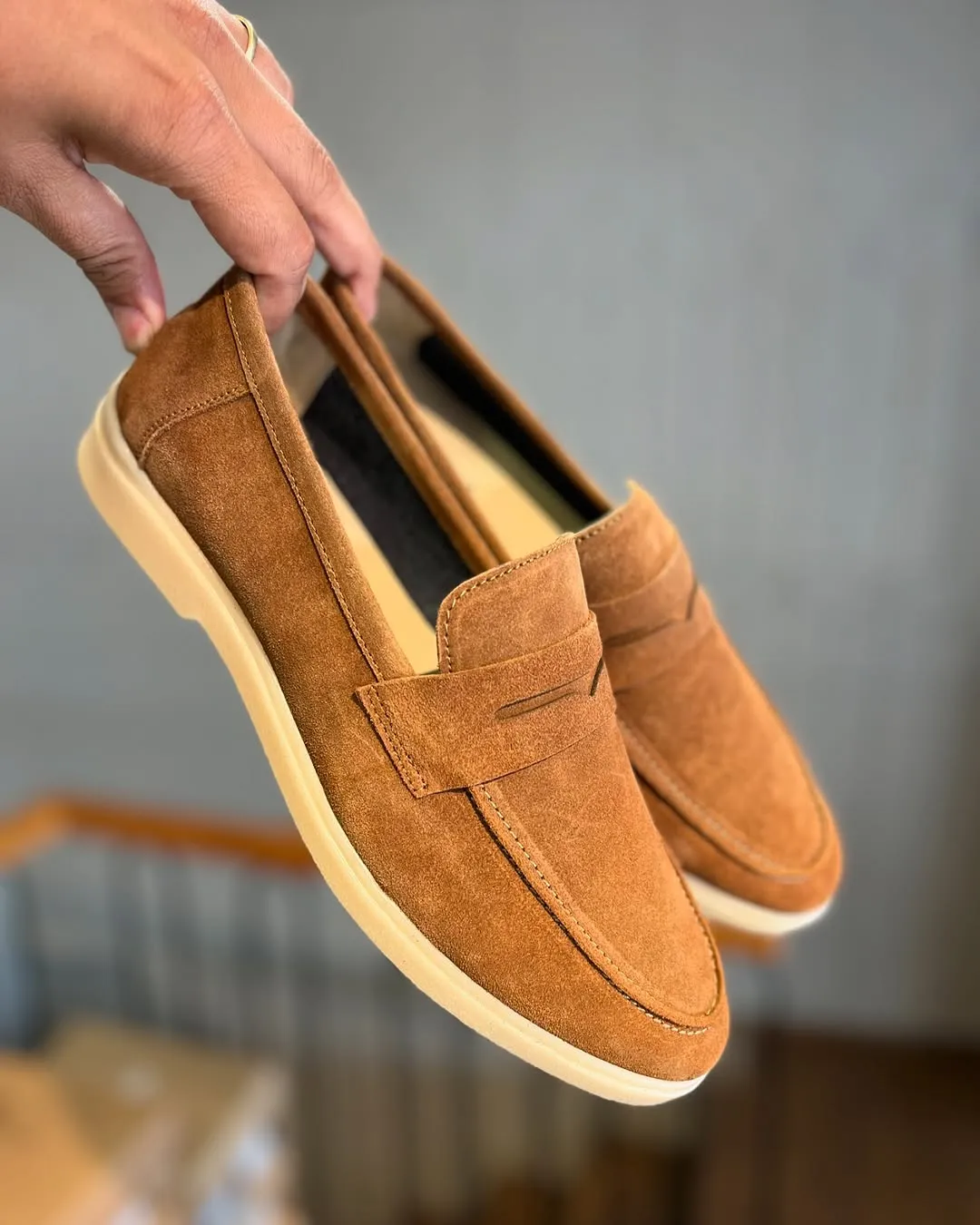 Classic Camel Suede Loafers for Modern Living