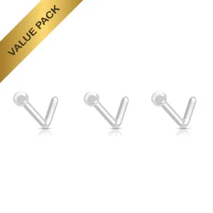 Clear Flexible Nose 'L' Bend Retainer Studs | 3 Pack