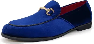 CMM Men's Velvet Slip On Loafers Shiny Metallic Slipper Loafers Luxury Dress Shoes Nightclub Party