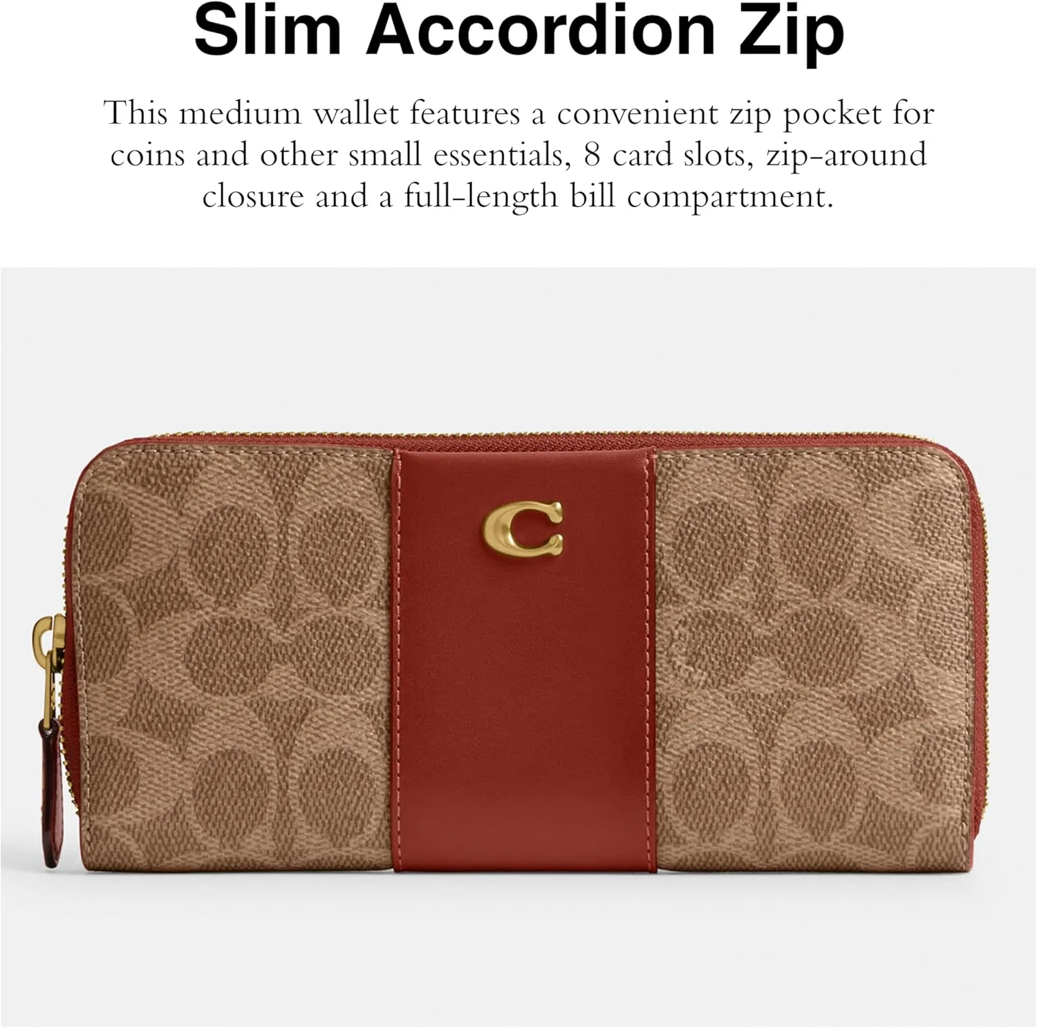 Coach Slim Accordion Zip
