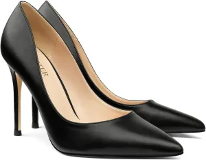 COLETER Women's 4 Inch Pumps Pointy Toe Wedding Dress Shoes Slip on Stiletto Pumps