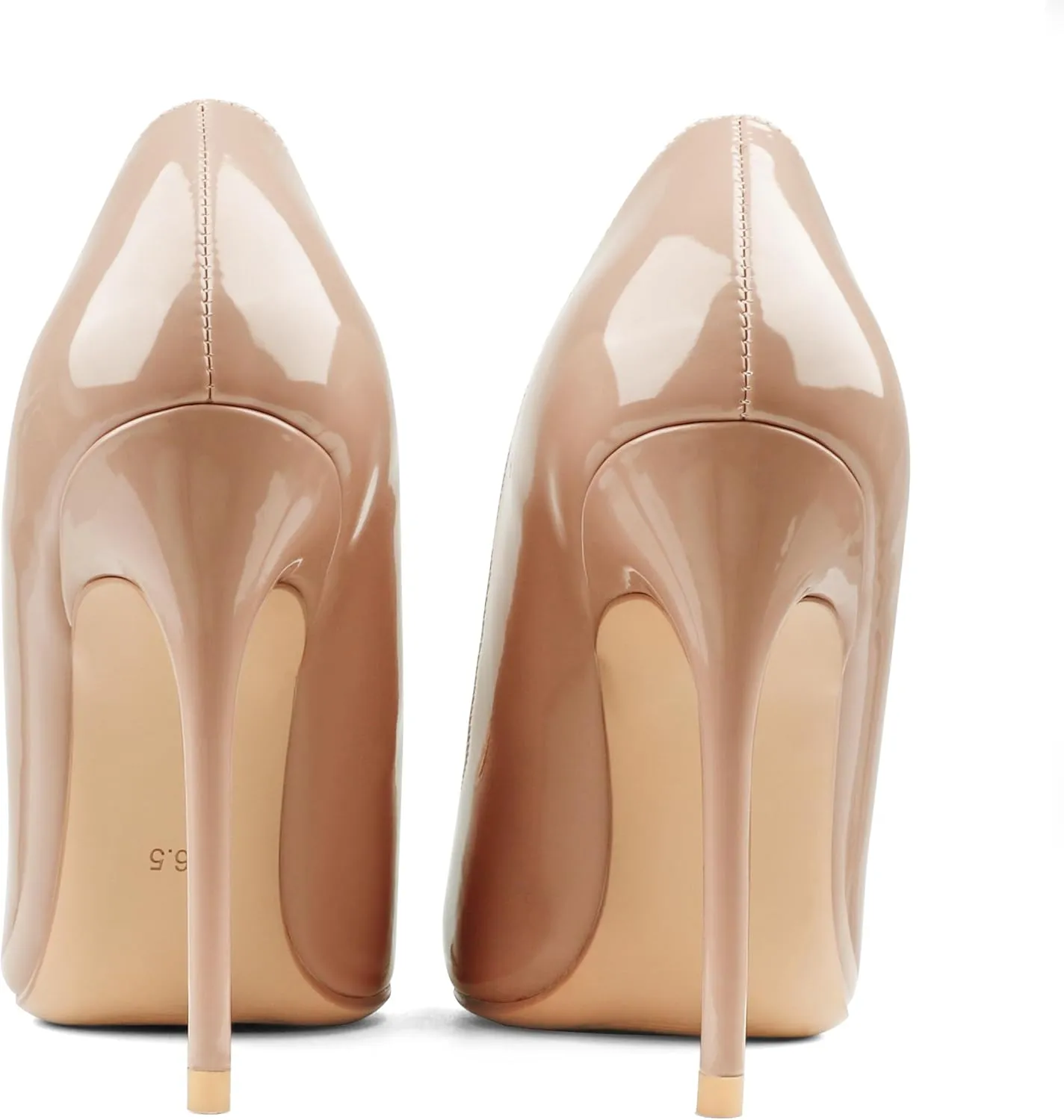 COLETER Women's 4 Inch Pumps Pointy Toe Wedding Dress Shoes Slip on Stiletto Pumps