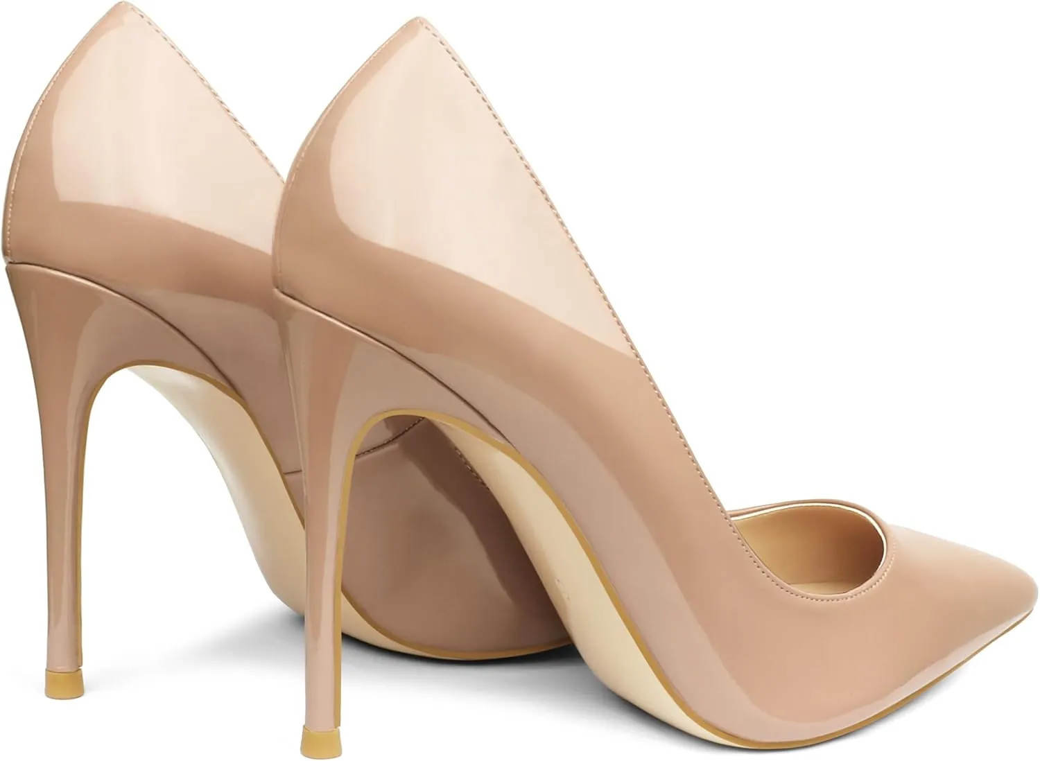 COLETER Women's 4 Inch Pumps Pointy Toe Wedding Dress Shoes Slip on Stiletto Pumps
