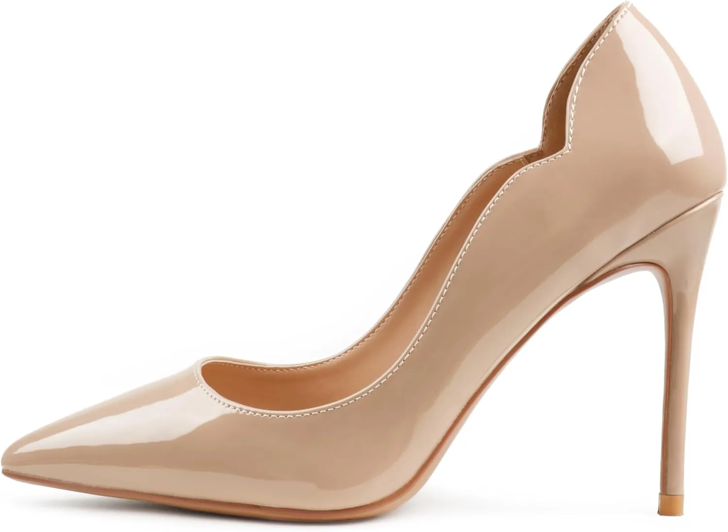 COLETER Women's 4 Inch Pumps Pointy Toe Wedding Dress Shoes Slip on Stiletto Pumps