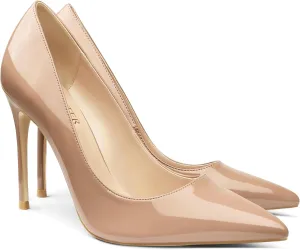 COLETER Women's 4 Inch Pumps Pointy Toe Wedding Dress Shoes Slip on Stiletto Pumps