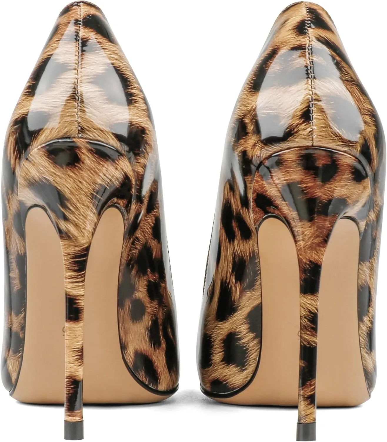COLETER Women's 4 Inch Pumps Pointy Toe Wedding Dress Shoes Slip on Stiletto Pumps