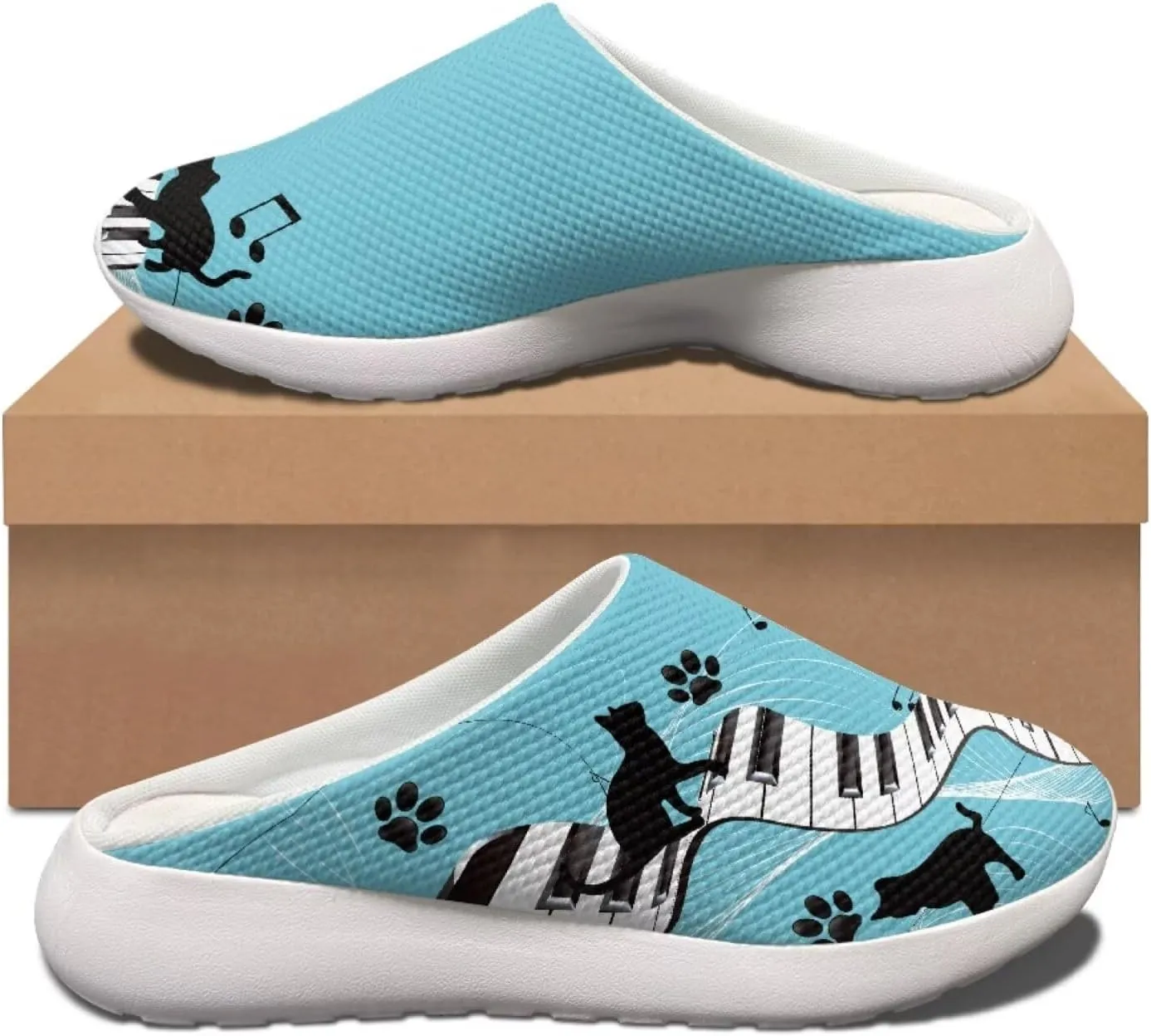 Coloranimal Cute Animal Floral Pattern Pull On Slippers for Women Beach Flat Shoes