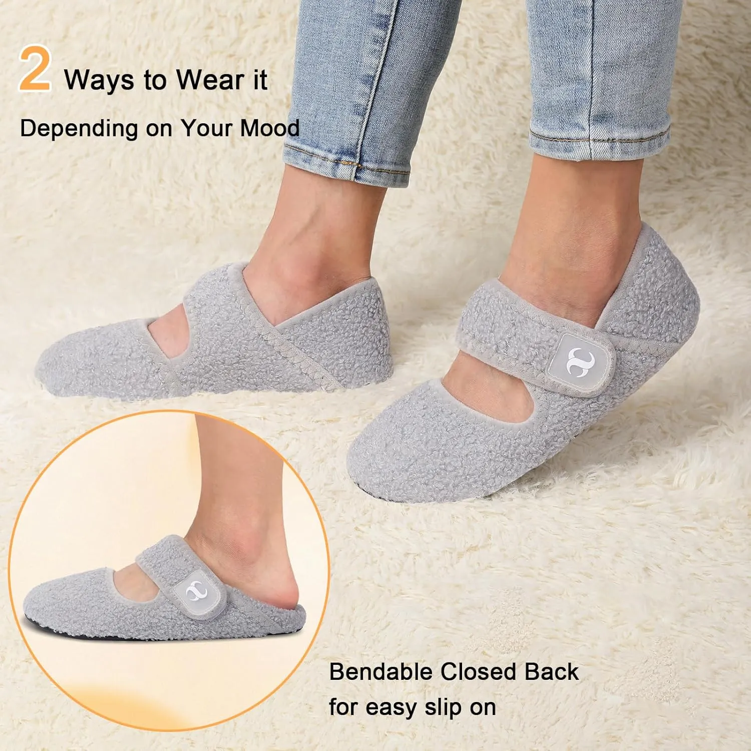Comfy House Slippers for Women & Men - Wide Diabetic Sock Slippers, Soft & Cozy Barefoot House Shoes