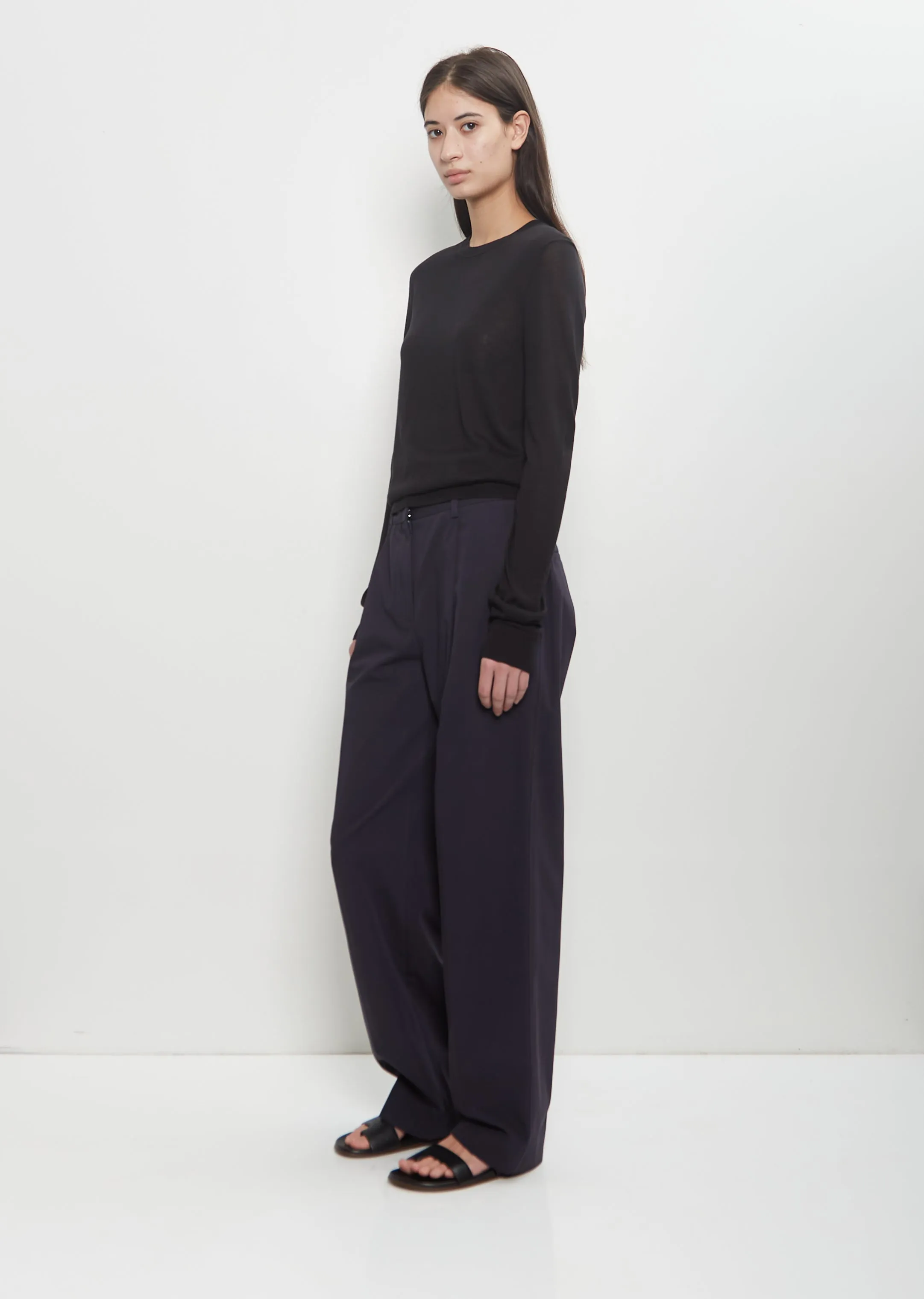 Cotton Slanted Pocket Trousers