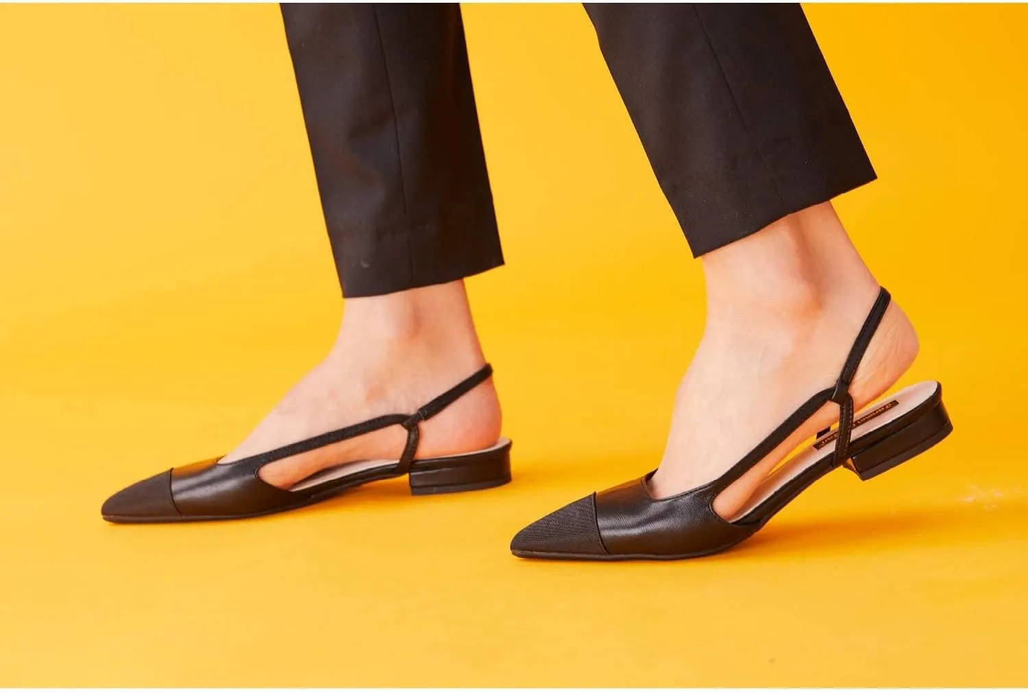 C.Paravano Women's Pointed Toe Slingback Flats | Comfort Heeled Sandals | Slip-On Flats | Perfect for Casual, Business, Party, Date