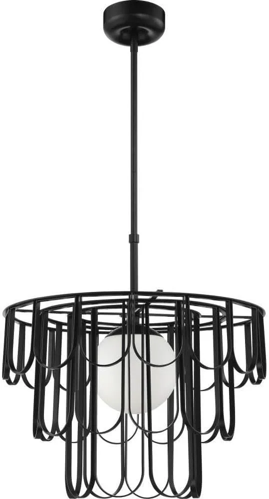 Craftmade 54992-FB Melody Inverted Arche Frame Pendant, 1-Light 40 Watt, 24"H x 24"W, Flat Black