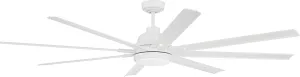 Craftmade RSH72W8 Rush 72" Outdoor Ceiling Fan with LED Lights & Remote, White