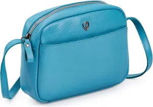 Crossbody Sling Bag for Women Trendy Real Leather Purse Mini Soft Pebbled Crossover with Card Case