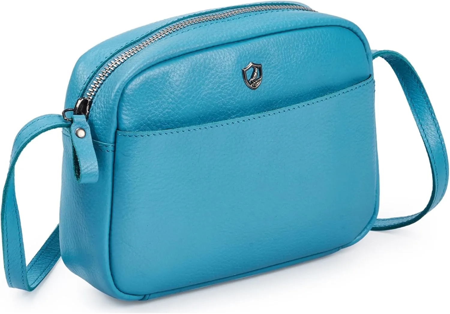 Crossbody Sling Bag for Women Trendy Real Leather Purse Mini Soft Pebbled Crossover with Card Case