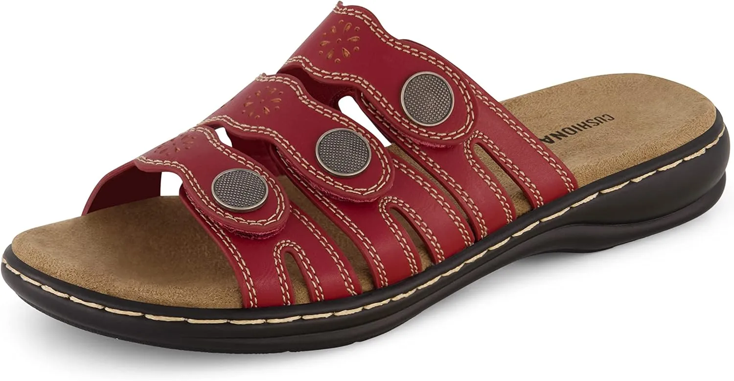 CUSHIONAIRE Women's Barret comfort sandal with  Comfort Foam and Wide Widths Available