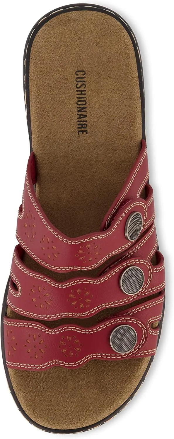 CUSHIONAIRE Women's Barret comfort sandal with  Comfort Foam and Wide Widths Available