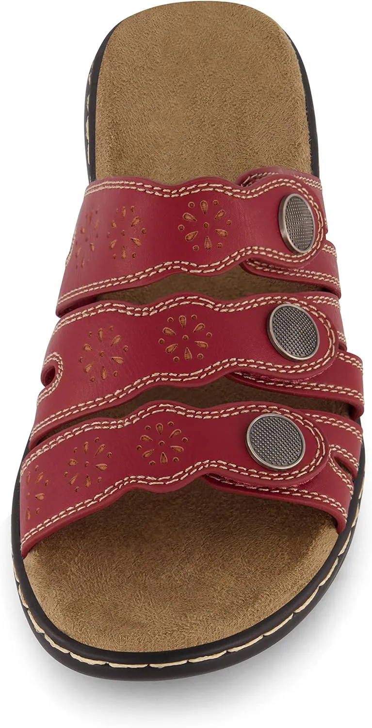 CUSHIONAIRE Women's Barret comfort sandal with  Comfort Foam and Wide Widths Available