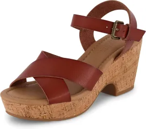 CUSHIONAIRE Women's Rosie Cork Wedge Sandal  Memory Foam