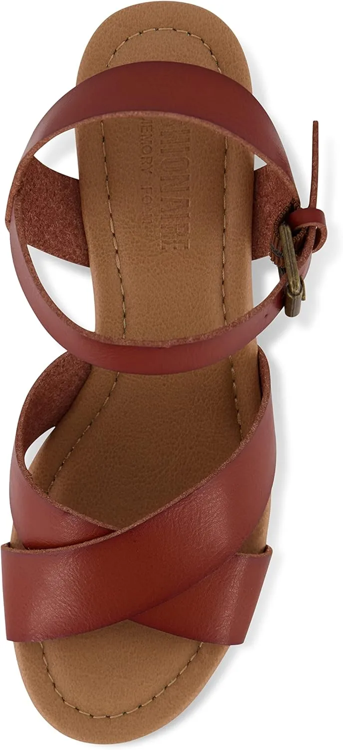 CUSHIONAIRE Women's Rosie Cork Wedge Sandal  Memory Foam