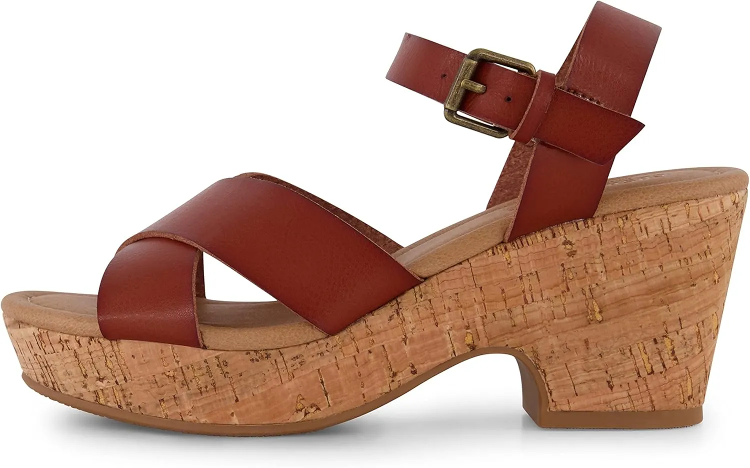 CUSHIONAIRE Women's Rosie Cork Wedge Sandal  Memory Foam