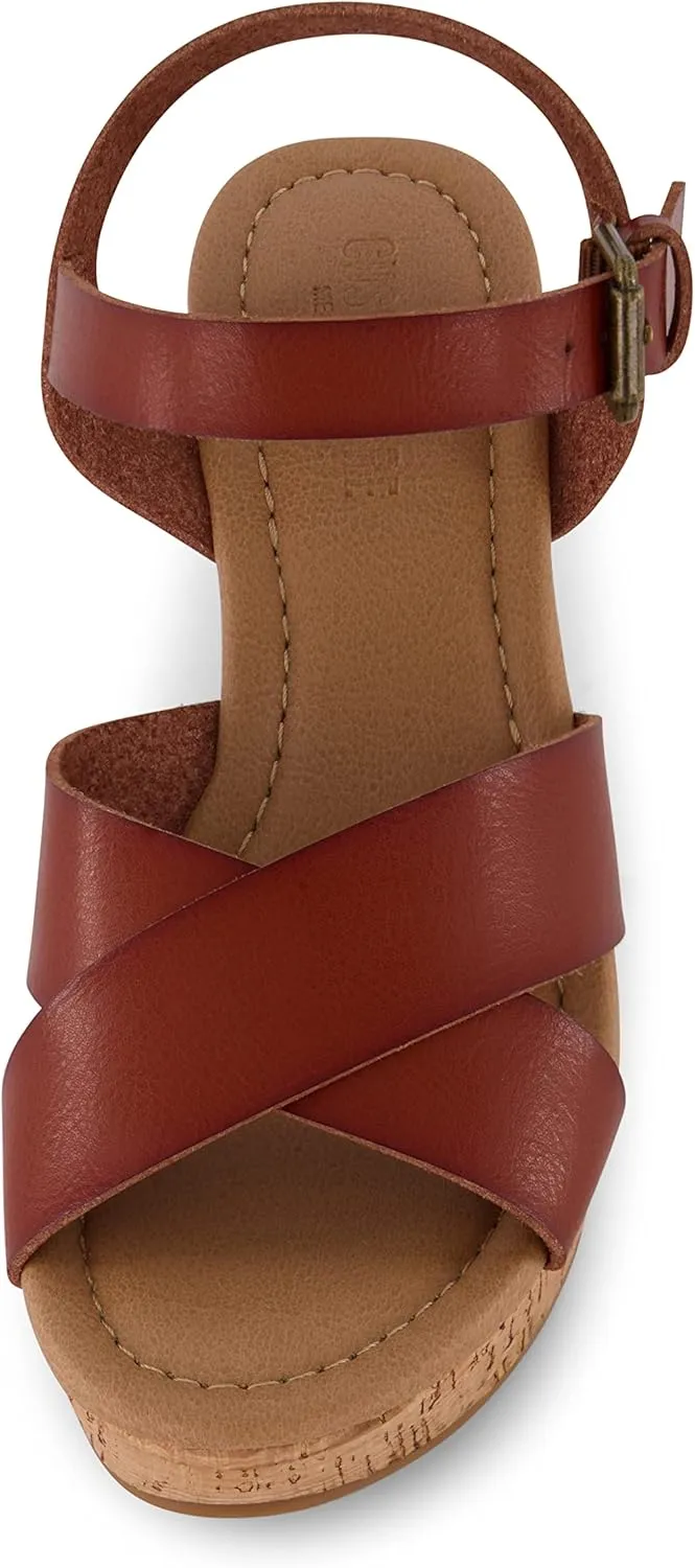 CUSHIONAIRE Women's Rosie Cork Wedge Sandal  Memory Foam
