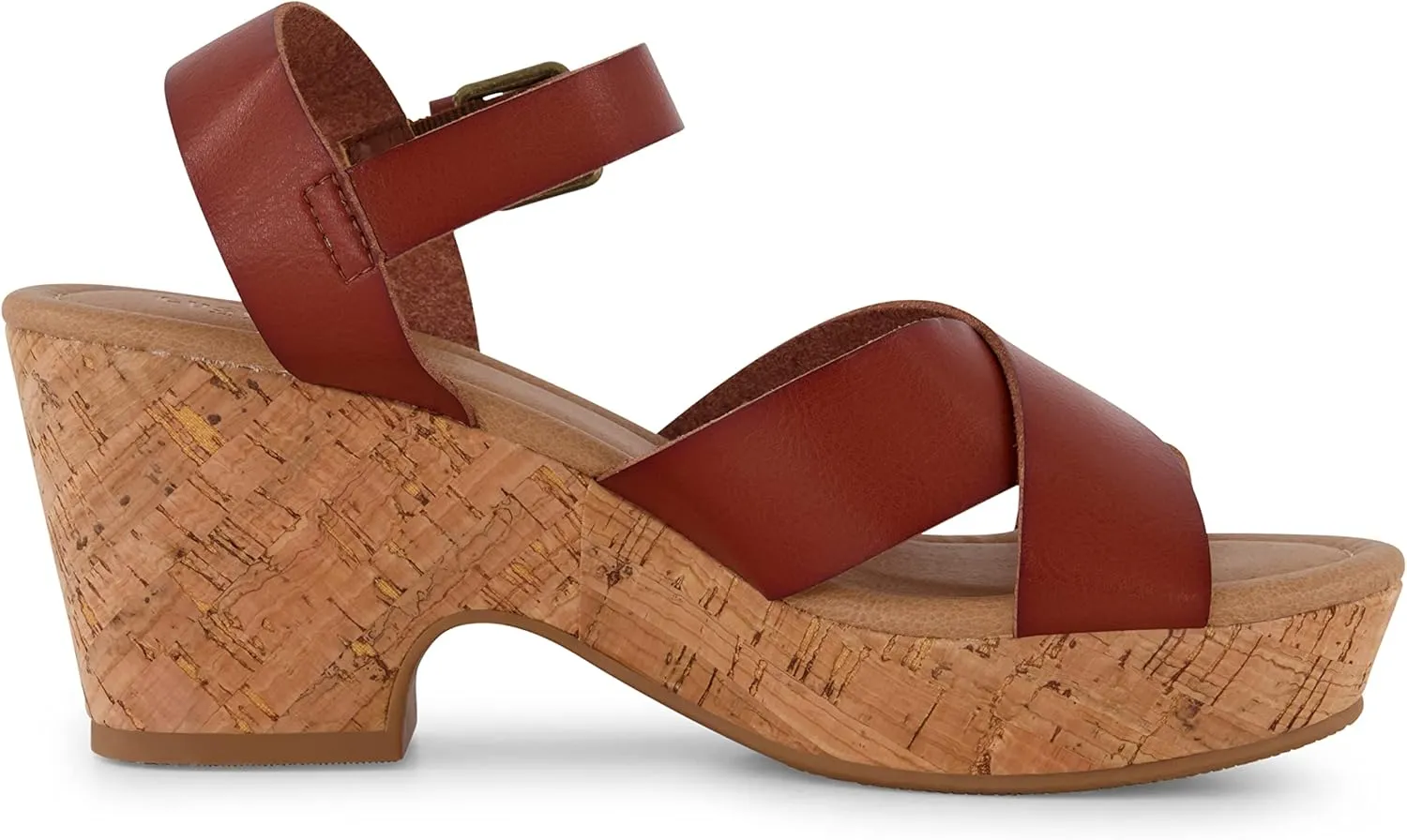 CUSHIONAIRE Women's Rosie Cork Wedge Sandal  Memory Foam