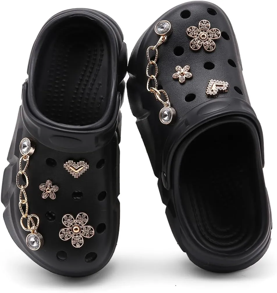 Cute Butterfly-Themed Lightweight Girls' Clogs, Platform Soft Sole Closed Toe EVA Home Garden Clog Shoes, Two-Way Wear Breathable Beach Clogs, Trendy Non-Slip Slip-On Sandals