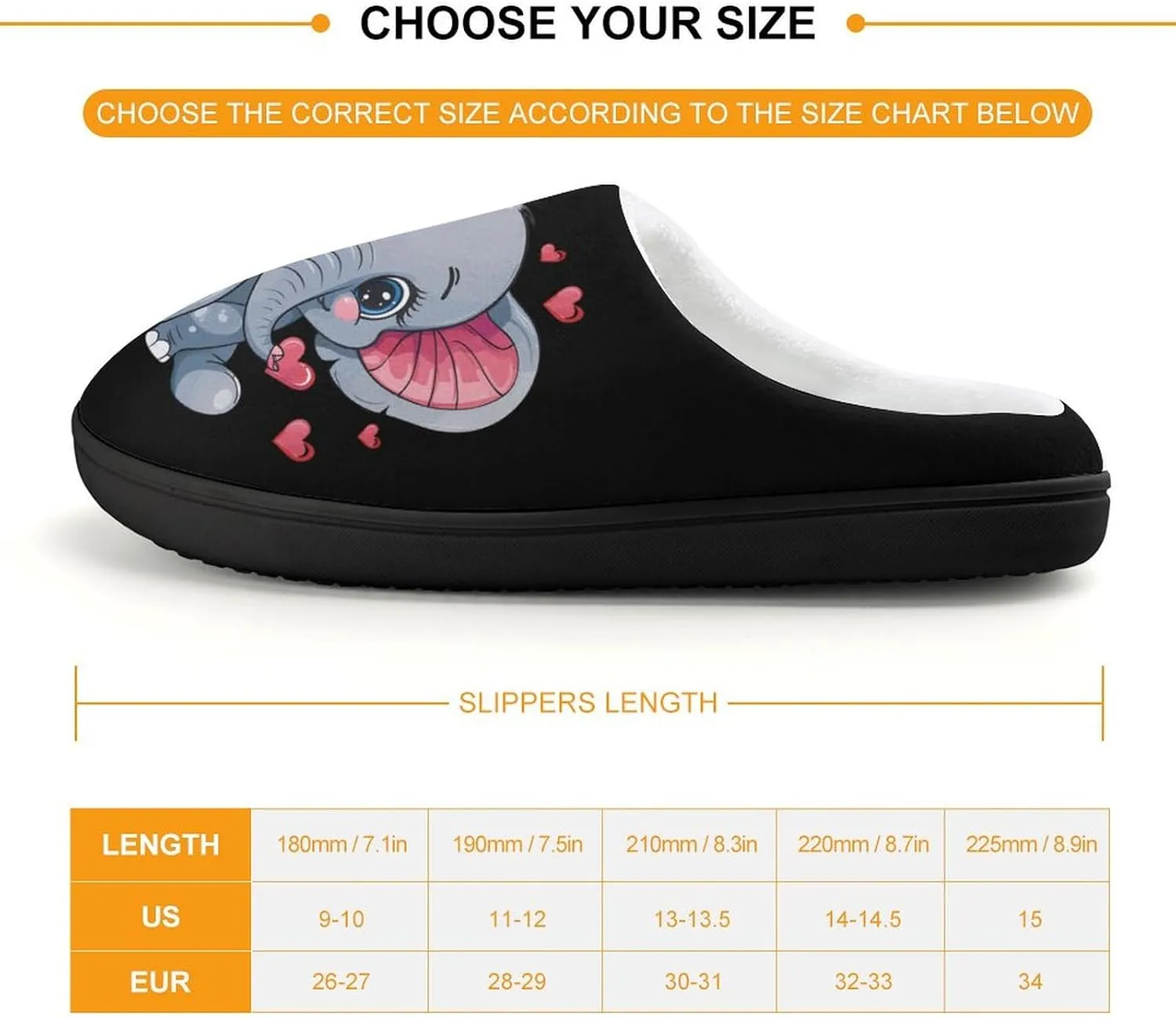 Cute Elephant Soft Slippers for Girls Boys Non-slip Warm House Slippers Cute Home Shoes