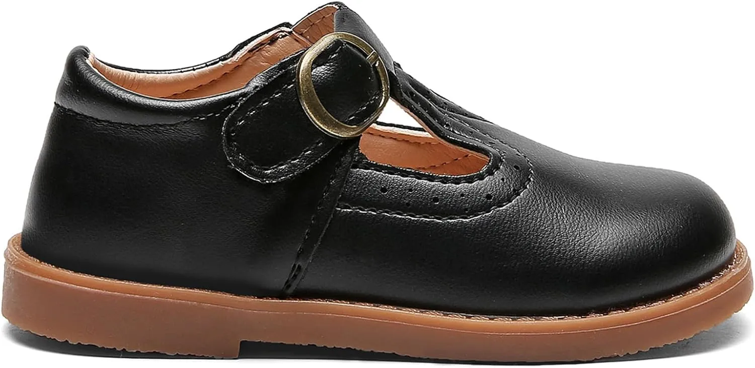 DADAWEN Girl's Classic Mary Jane School Uniform Shoes Flat Dress Shoes