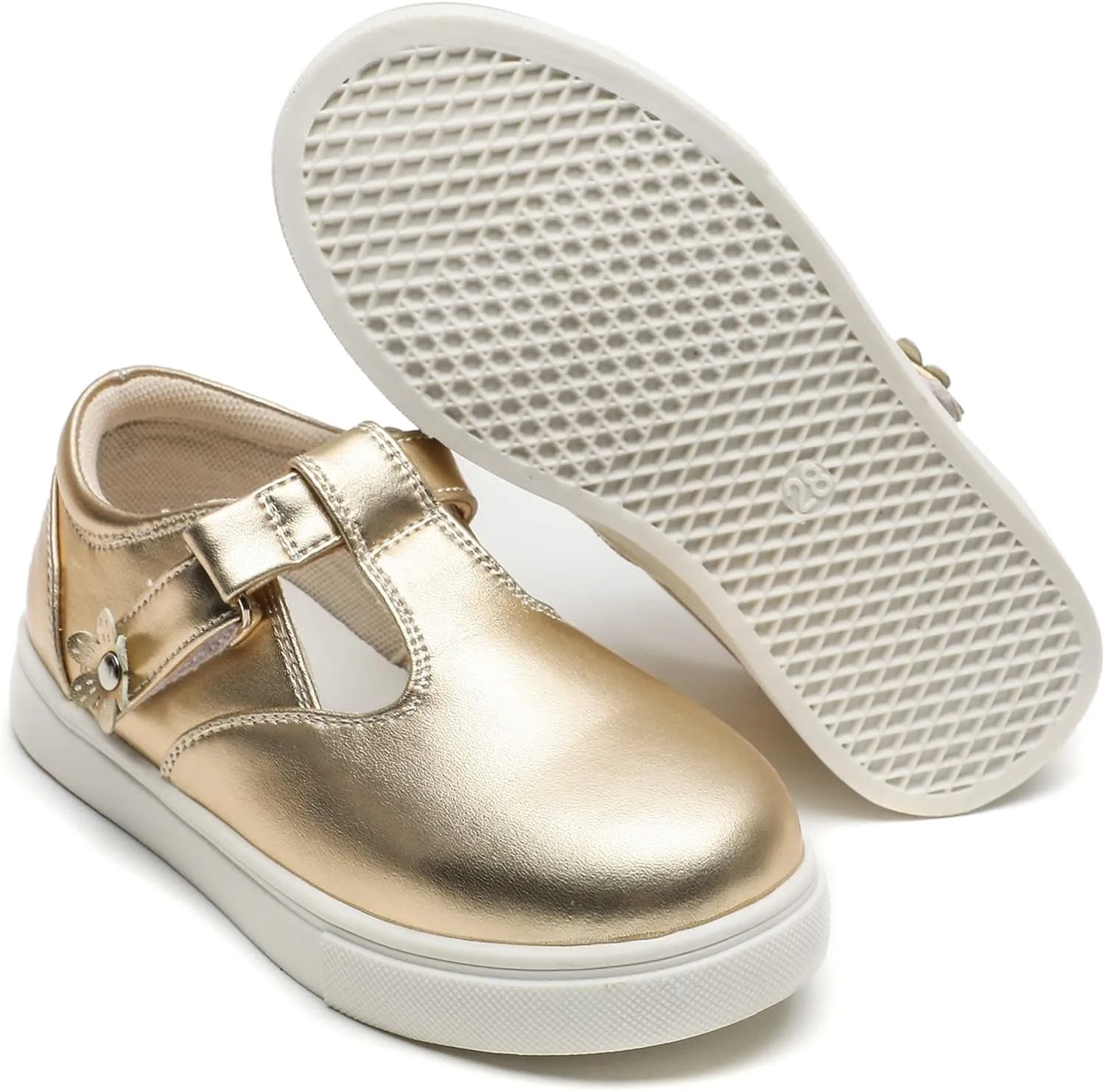 DADAWEN Girls Cute Mary Jane Flats School Uniform Shoes Comfort Sneakers (Toddler/Little Kid/Big Kid)