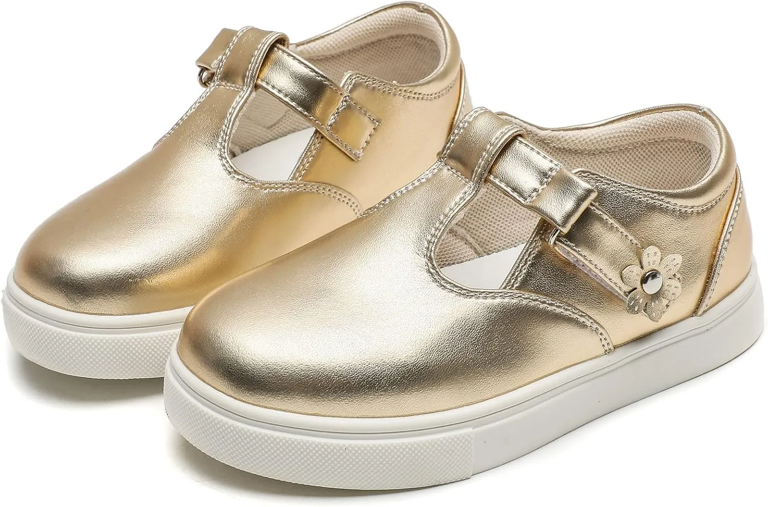 DADAWEN Girls Cute Mary Jane Flats School Uniform Shoes Comfort Sneakers (Toddler/Little Kid/Big Kid)