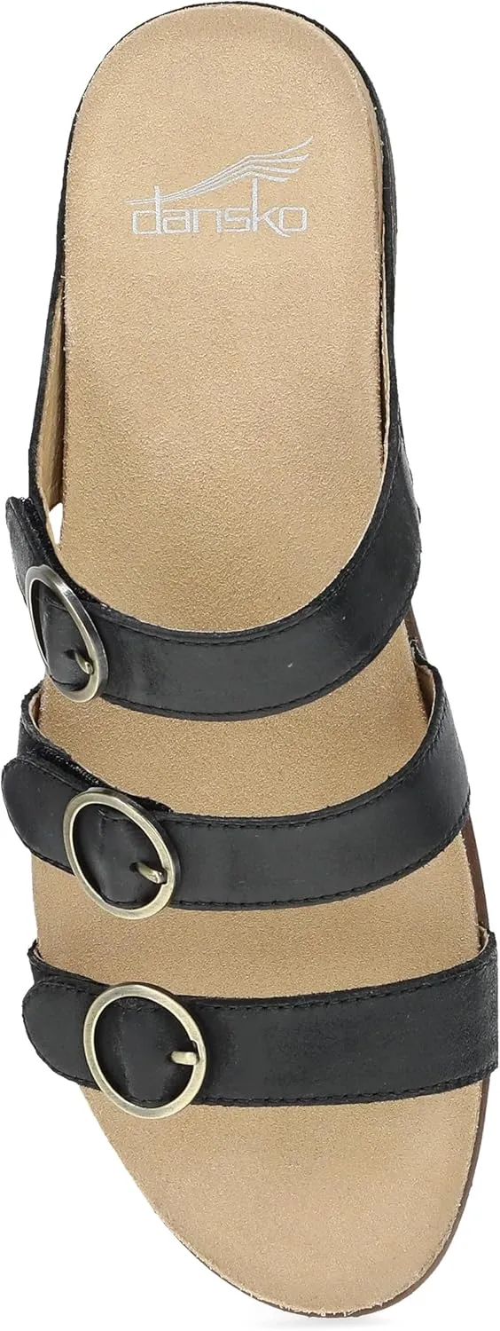 Dansko Campbell Slip-On Wedge Sandal for Women -Low Profile Wedge with Arch Support, Adjustable Fit for Walking Comfort