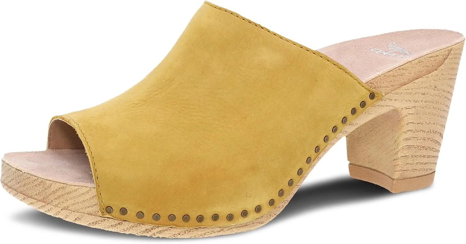 Dansko Tandi Peep Toe Sandal for Women - Soft Leather Treated with Scotchgard for Stain Resistance - Cushioned, Contoured Footbed for All-Day Comfort