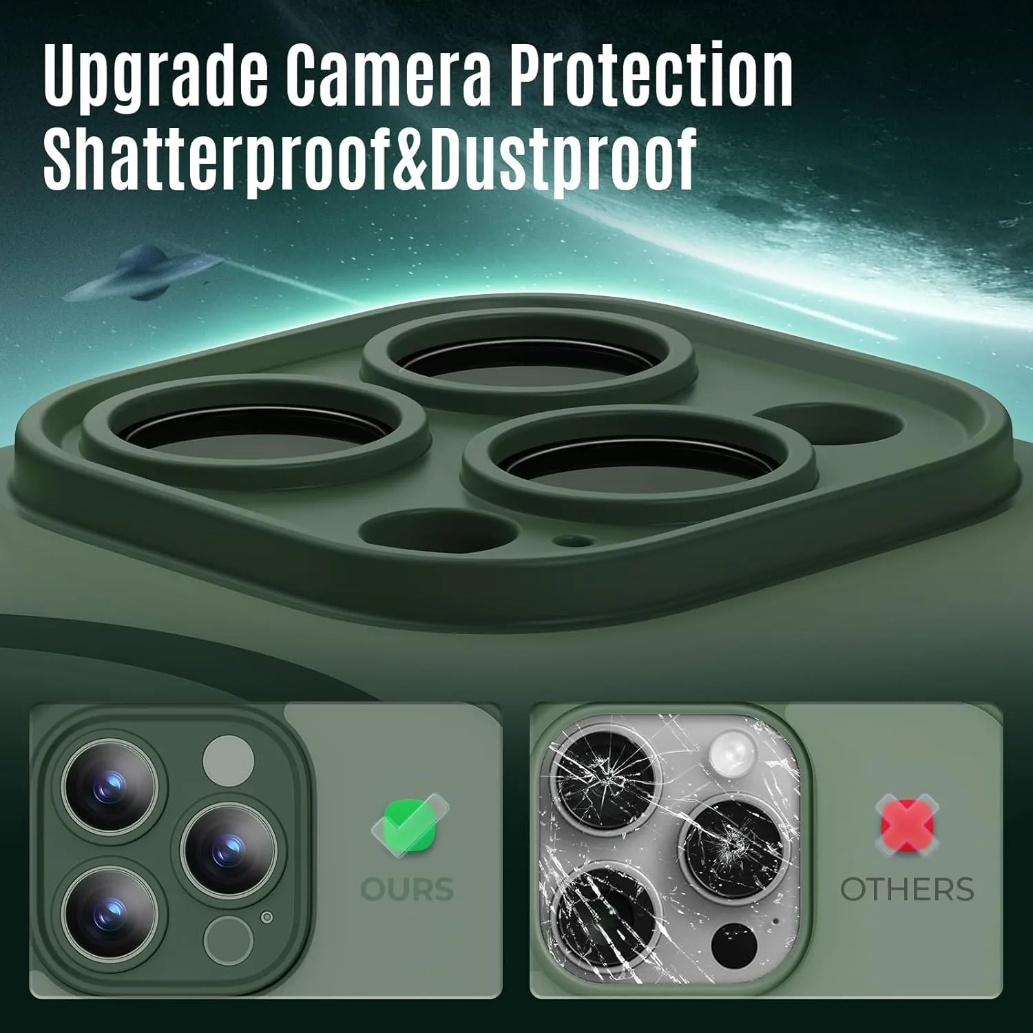 Designed for iPhone 16 Pro Case, Compatible with MagSafe, with Privacy Screen Protectors X2, [Camera Protection] [15FT Military Drop Protection] Shockproof Phone Case, 2024, Alpine Green