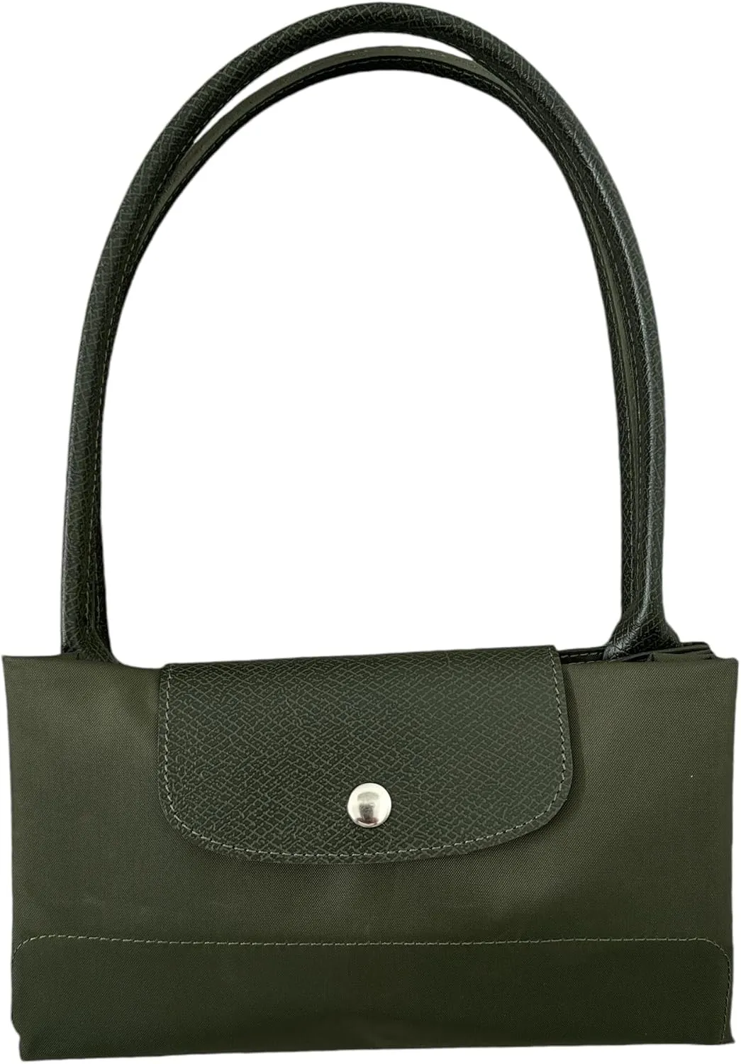 Designer-like Tote | Genuine Leather Trimming | Foldable | Nylon | Lightweight | Zipper Closure | Flat Inside Pockets