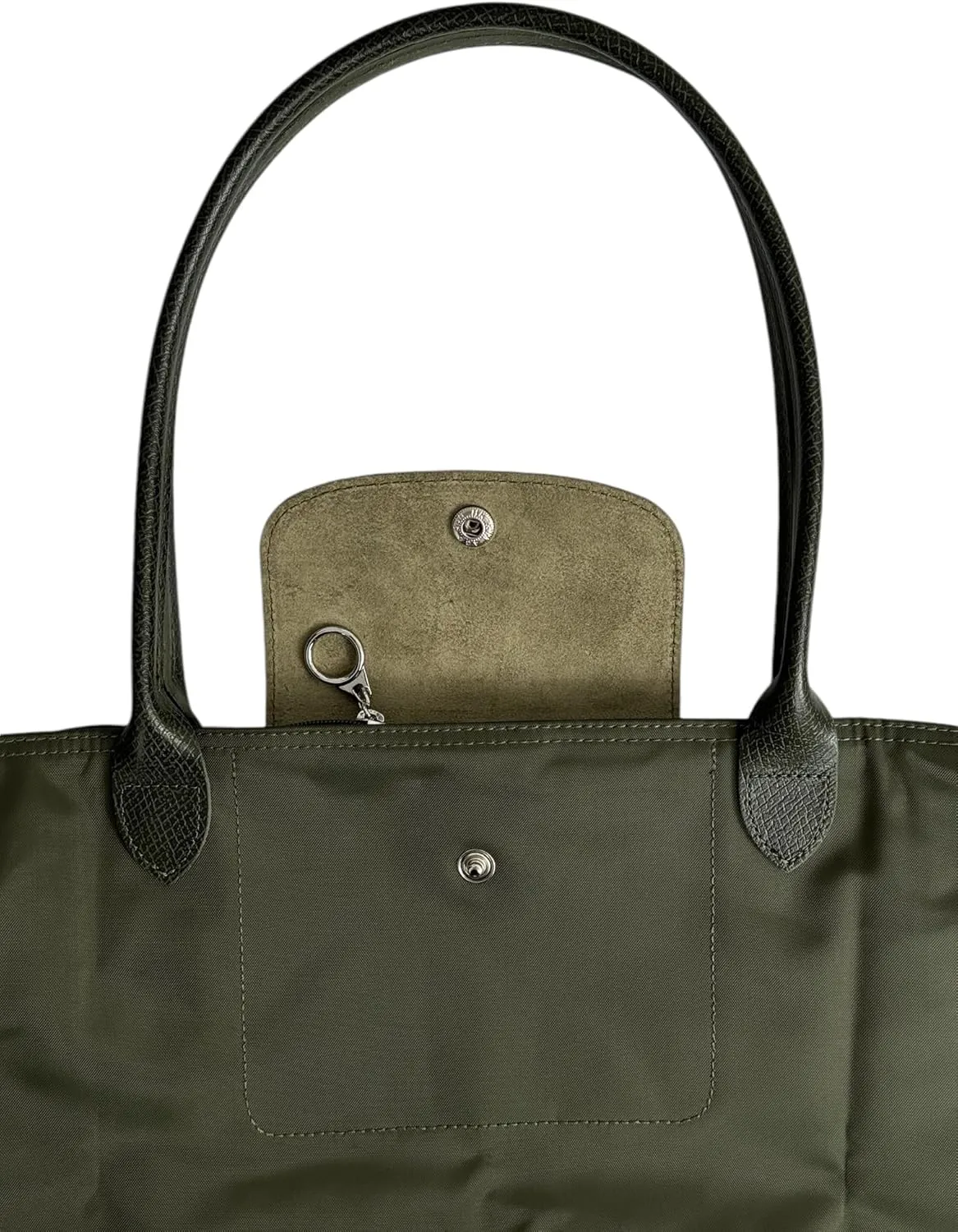 Designer-like Tote | Genuine Leather Trimming | Foldable | Nylon | Lightweight | Zipper Closure | Flat Inside Pockets