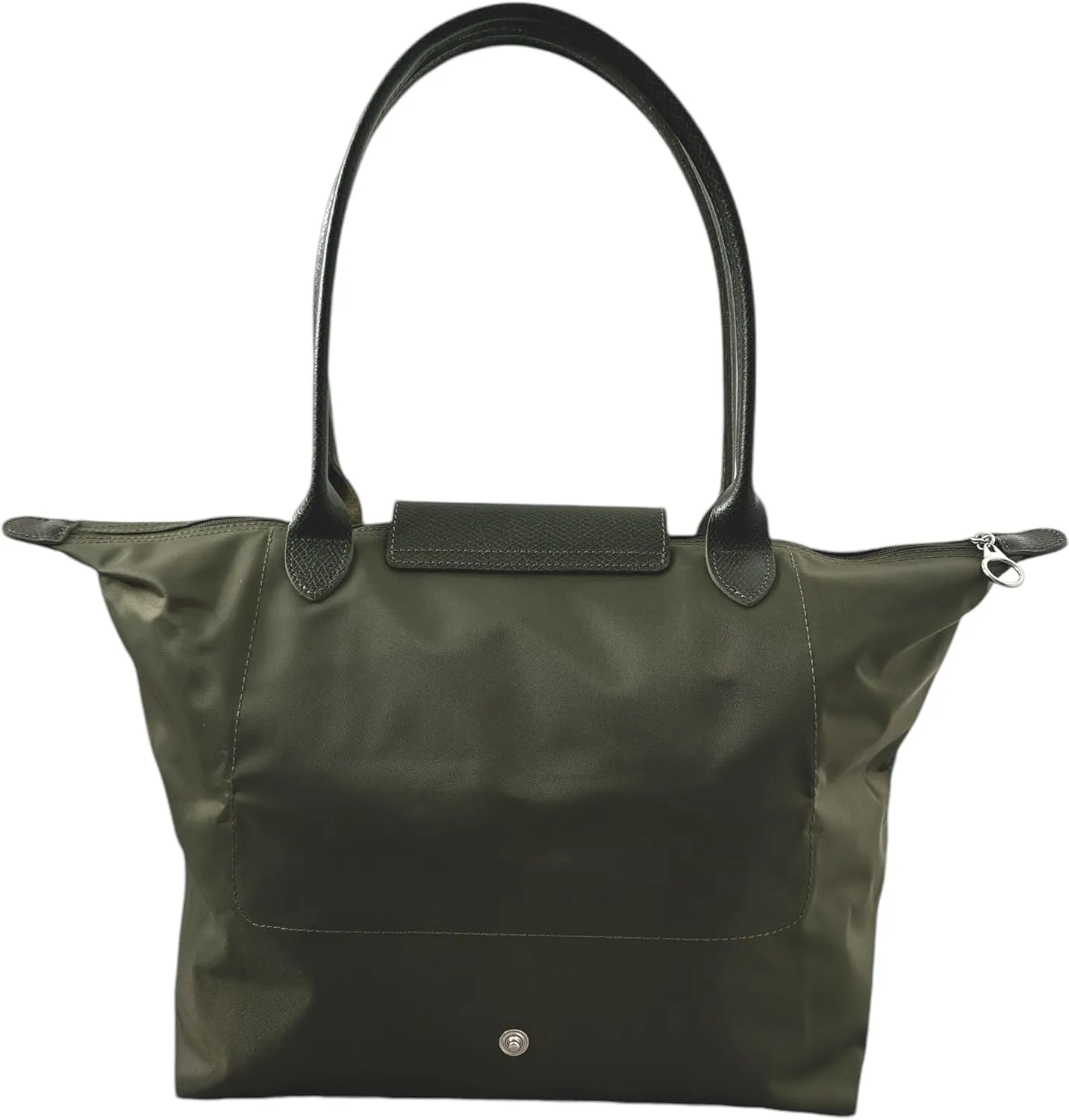 Designer-like Tote | Genuine Leather Trimming | Foldable | Nylon | Lightweight | Zipper Closure | Flat Inside Pockets