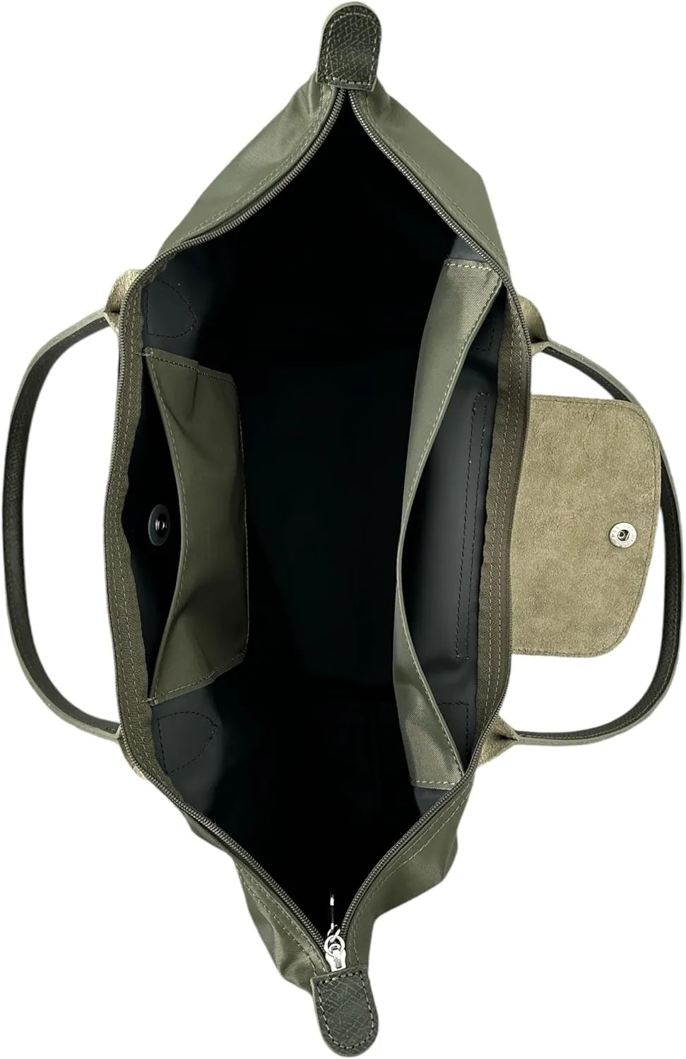 Designer-like Tote | Genuine Leather Trimming | Foldable | Nylon | Lightweight | Zipper Closure | Flat Inside Pockets