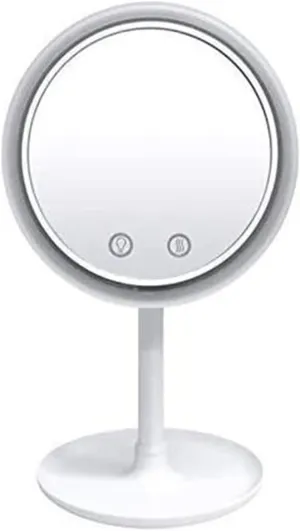 Desktop Makeup Mirror, Vanity Mirror with LED Illumination Spot Mirror t-button Screen 180 ° Rotating Makeup Mirror, for Makeup