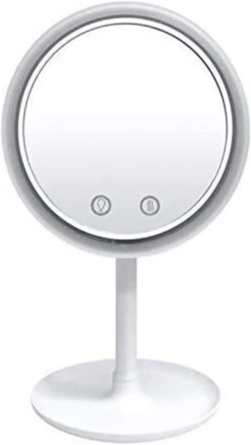 Desktop Makeup Mirror, Vanity Mirror with LED Illumination Spot Mirror t-button Screen 180 ° Rotating Makeup Mirror, for Makeup